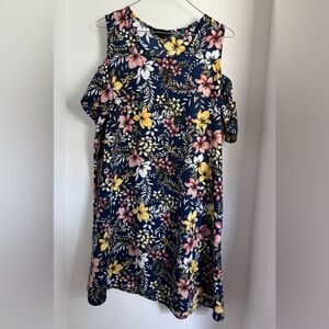 Espresso Dress Blue and Yellow Floral size m